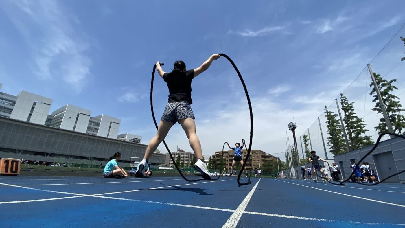 チームトレーニングサポート、日本体育大学スキー部、バトルロープ