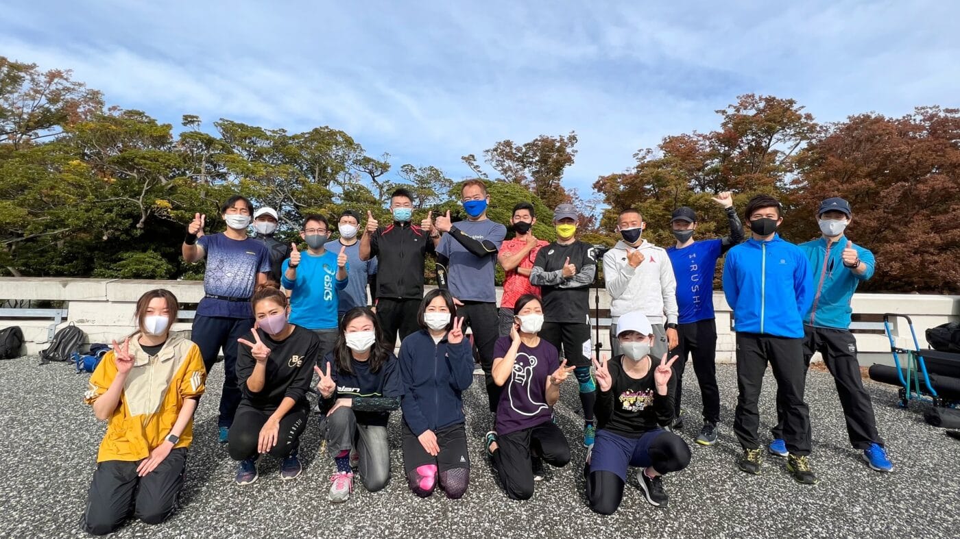 スキーオフトレ、ワークショップ、集合写真、駒沢公園