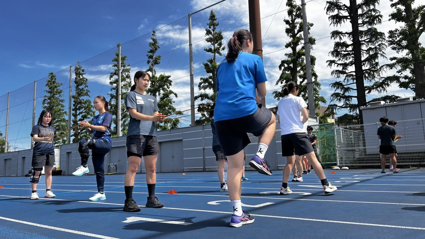 日本体育大学スキー部、チームトレーニングサポート、ファンクショナルトレーニング、体軸コントロール、体幹コントロール、バトルロープ