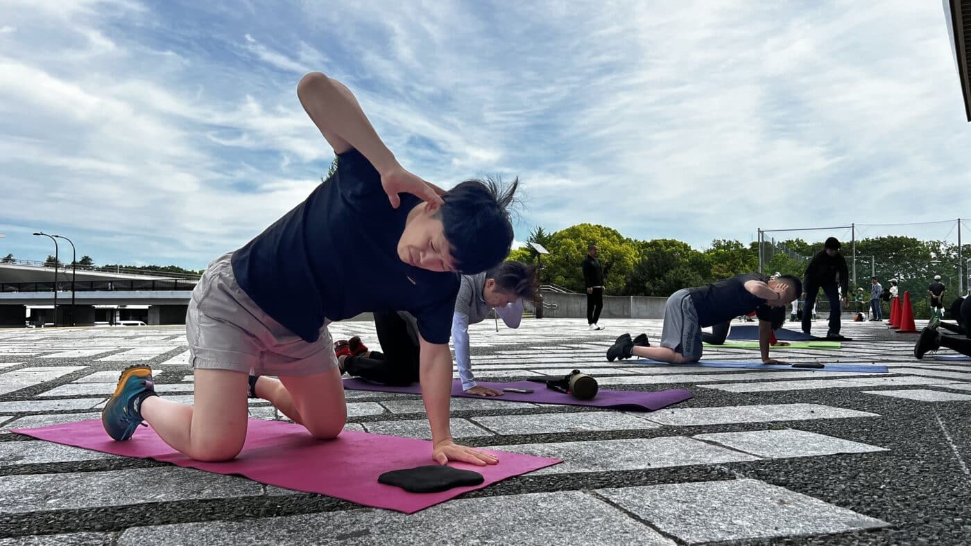 スキーオフトレワークショップ、自重エクササイズ、トーソローテーション