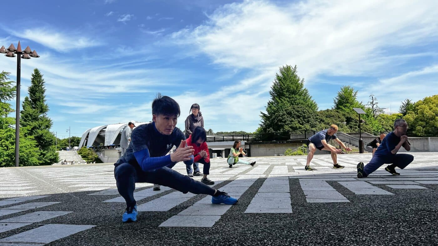 スキーオフトレワークショップ、自重エクササイズ、コサックスクワット