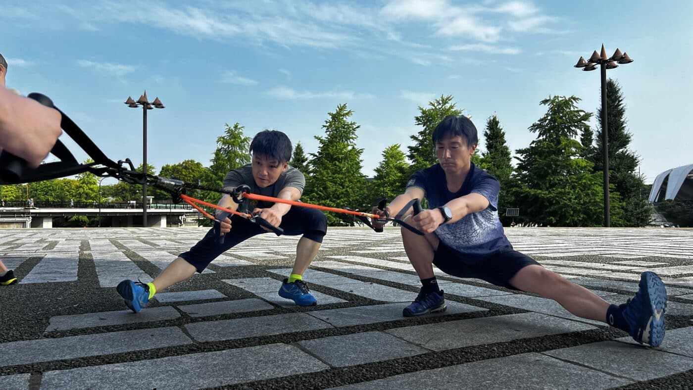 スキーオフトレワークショップ、ターンの切り替え動作、股関節の可動パフォーマンス、動的ストレッチ