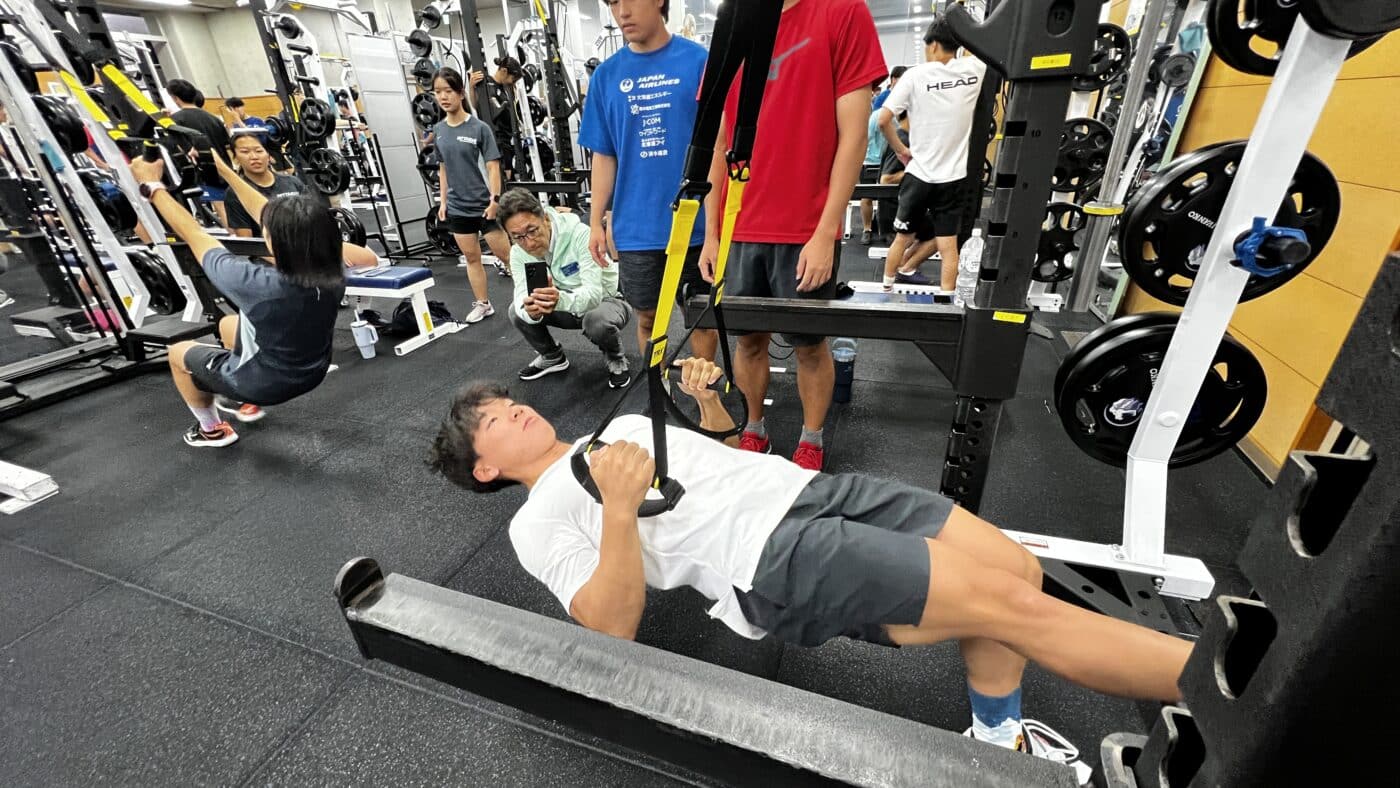 日本体育大学スキー部、チームトレーニングサポート、サスペンションエクササイズ、TRX、ファンクショナルトレーニング