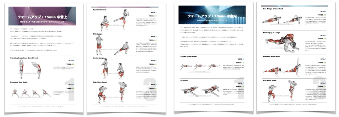 ウォームアッププログラム、滑りの質を高めるウォームアッププロトコル、デジタル商品