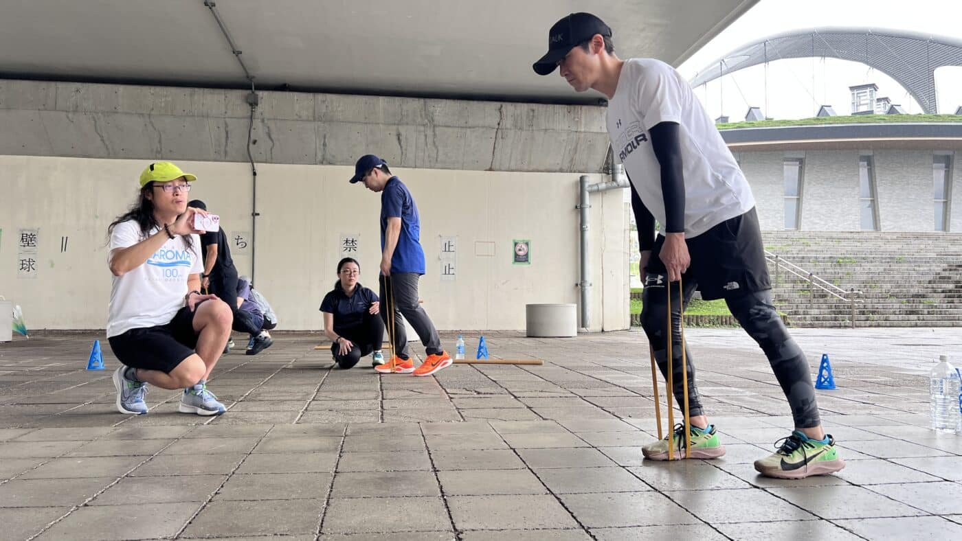 スキーオフトレワークショップ、スキーのたわみ、3関節、関節連動