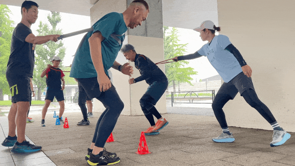 【活動レポ】スキーオフトレワークショップ 307 スキーのたわみを最大化するための3関節連動トレーニング@駒沢公園 5 スキーオフトレワークショップ、スキーのたわみ、3関節、関節連動