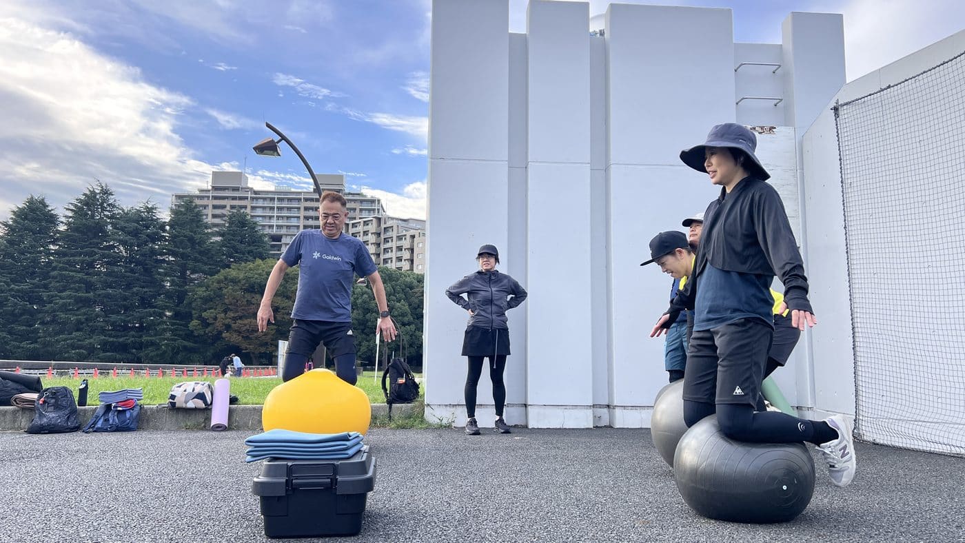 【活動レポ】スキーオフトレワークショップ 308 ブレない滑走姿勢をつくる機能的バランスボールエクササイズ@駒沢公園 1 スキーオフトレワークショップ、バランスボール、ブレない滑走姿勢